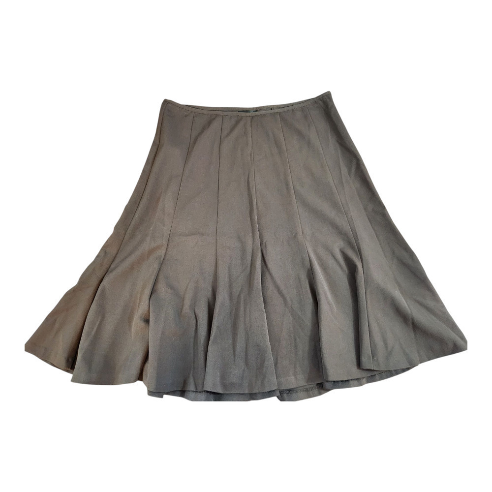 Lane Bryant Skirt womens sz 14 brown pleated careerwear business‎ office